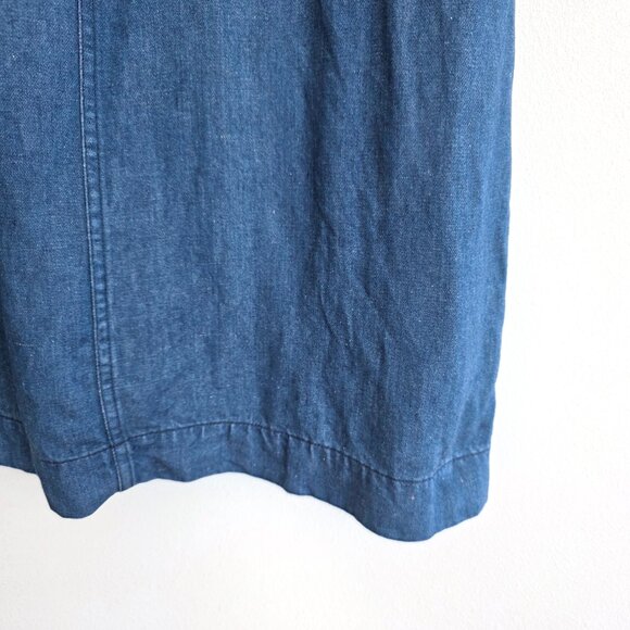 Vintage Levi's Denim Jumper Dress Overall Skirt Medium Zip Front 90s Grunge - Picture 3 of 12